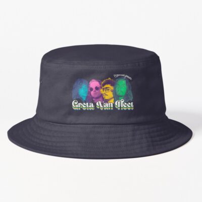 Greta Van Fleet-Poster Retro Heads Bucket Hat Official Greta Van Fleet Merch