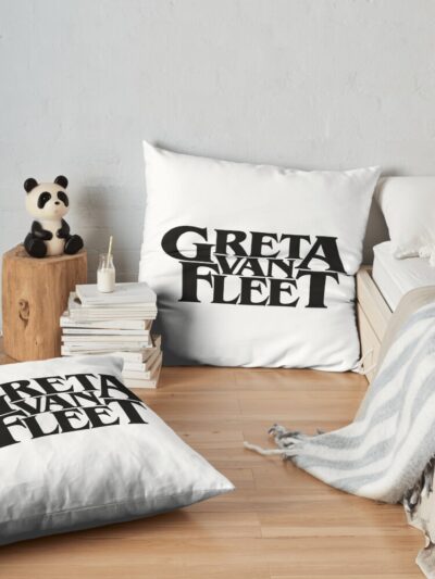 Greta Van Fleet Merch Greta Van Fleet Logo Throw Pillow Official Greta Van Fleet Merch