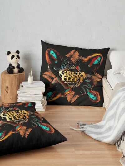 Ddf3424 Greta Van Fleet, Greta Van Fleet,Greta Van Fleet,Greta Van Fleet, Greta Van Fleet,Greta Van Fleet Throw Pillow Official Greta Van Fleet Merch