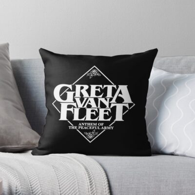 Red RhinoGreta Van Fleet Greta Van Fleet Greta Van Fleet Greta Van Fleet, Greta Van Fleet Greta Van Fleet Greta Van Fleet Throw Pillow Official Greta Van Fleet Merch