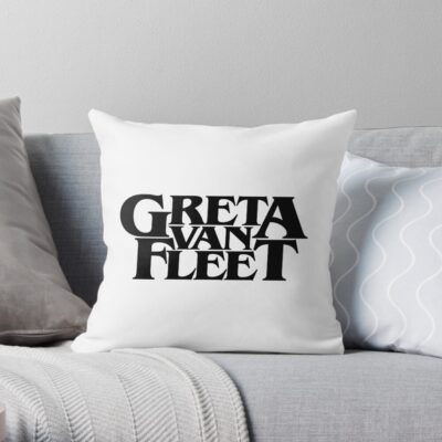 Greta Van Fleet Merch Greta Van Fleet Logo Throw Pillow Official Greta Van Fleet Merch