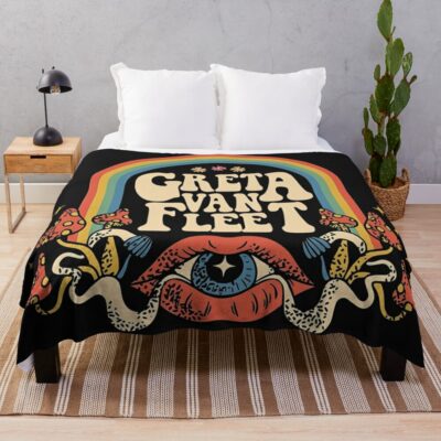 Iris Greta 2 Greta Van Fleet Shirt, Retro Musical Shirt, Greta Van Fleet Rock Band Shirt, Boho Vintage Musician Shirt, Retro Greta Van Fleet T-Shirt Tee Throw Blanket Official Greta Van Fleet Merch