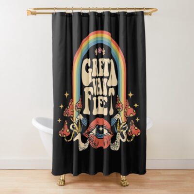 Iris Greta 2 Greta Van Fleet Shirt, Retro Musical Shirt, Greta Van Fleet Rock Band Shirt, Boho Vintage Musician Shirt, Retro Greta Van Fleet T-Shirt Tee Shower Curtain Official Greta Van Fleet Merch