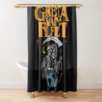 Greeta Van Fleet4 Greta Van Fleet Shirt, Retro Musical Shirt, Greta Van Fleet Rock Band Shirt, Boho Vintage Musician Shirt, Retro Greta Van Fleet T-Shirt Tee Shower Curtain Official Greta Van Fleet Merch